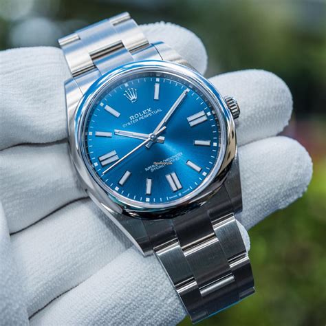 rolex oyster perpetual oro e blu|rolex oyster perpetual blue price.